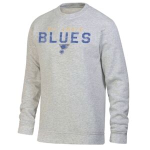 NHL St. Louis Blues Men's Long Sleeve Ash Gray Crew Neck Fleece Sweatshirt Small